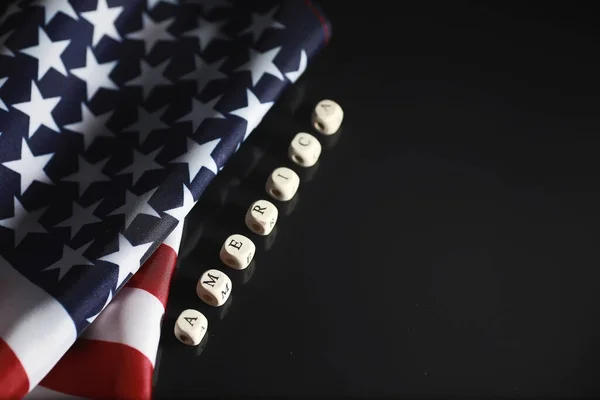 Amerikansk Flagga Spegelbakgrund Amerikas Förenta Staters Symbol Star Randig Flagga — Stockfoto