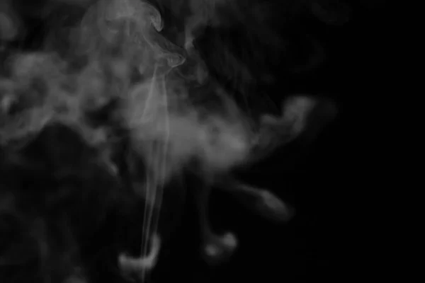 Fumo Branco Sobre Fundo Preto Textura Fumo Clubes Fumaça Branca — Fotografia de Stock