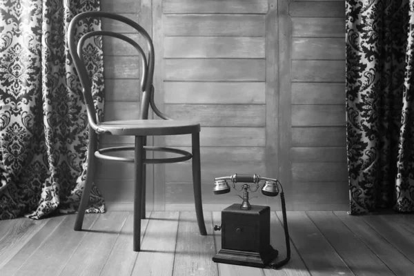 vintage chair black and white background