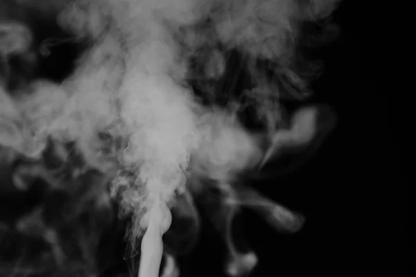 Bílý Kouř Černém Pozadí Struktura Kouře Hole Bílého Kouře Tmavém — Stock fotografie