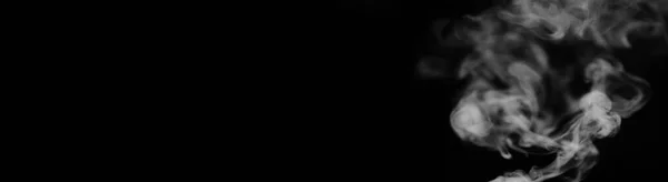 Білий Дим Чорному Тлі Текстура Диму Клуби Білого Диму Темному — стокове фото