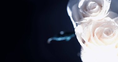 Bir buket taze çiçek. Sevdiğine bayram hediyesi. Sevgililer Günü arkaplanı. Gül, lale, Iris çiçek aranjmanı.