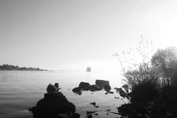 Туман Озері Ранкова Природа Вода Білий Туман — стокове фото