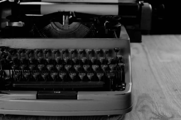 Black White Retro Typewriter Letter — Stock Photo, Image