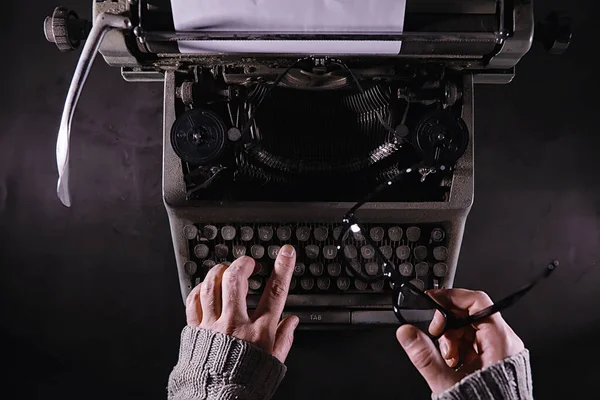 Uno Strumento Giornalista Vintage Macchina Scrivere Retrò Scrittore Lavoro Sigillate — Foto Stock