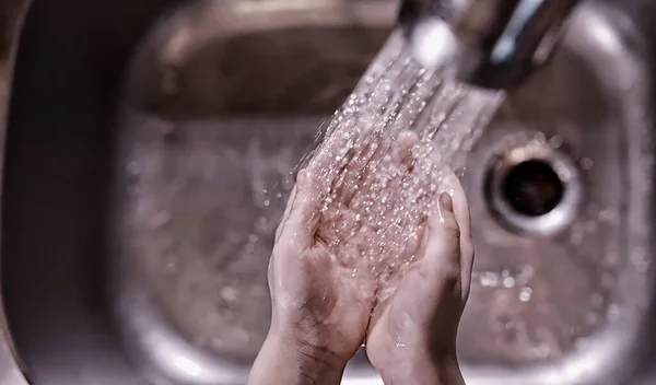 stock image Hygiene rules. Hand washing before meals. Antibacterial treatment hands with soap. A way to prevent virus infection. Coronavirus protection.