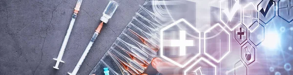 Test Tubes Drugs Tests Test Victims Treat Infected Ampoules Medicines — Stock Photo, Image