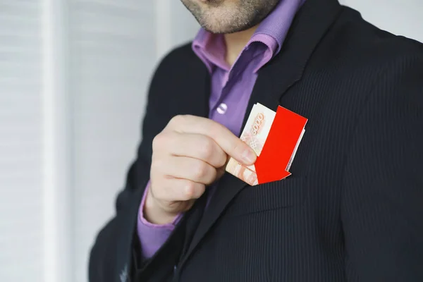 Finanzkrise Konzept Geldscheine Der Hand Pfeil Symbol Für Den Fall — Stockfoto