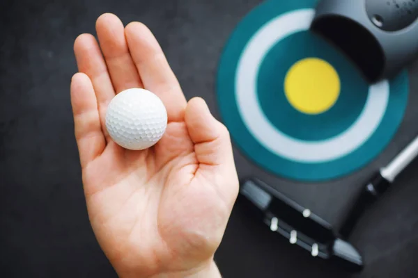 Desporto Estilo Vida Saudável Mini Golfe Bola Golfe Branco Minigolfe — Fotografia de Stock