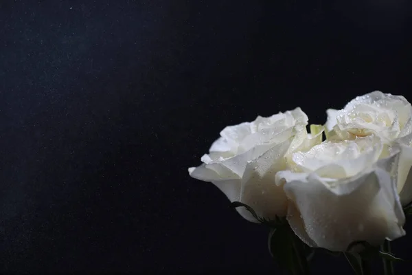新鮮な花の花束 愛する人への休日の贈り物 背景バレンタインデー チューリップ アイリスの花の配置 — ストック写真