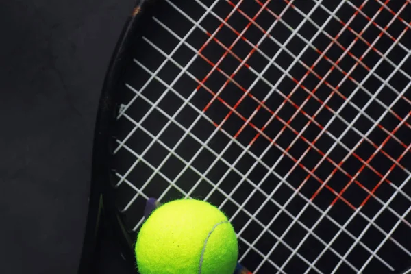 Deporte Estilo Vida Saludable Tenis Bola Amarilla Para Tenis Raqueta — Foto de Stock