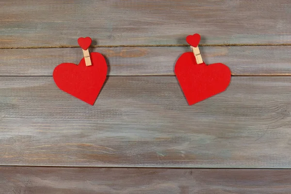 Heart. felt. wooden background. lovers — Stock Photo, Image