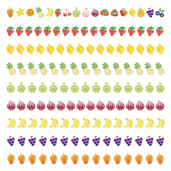 Lignes de bordure décoratives aux fruits — Image vectorielle