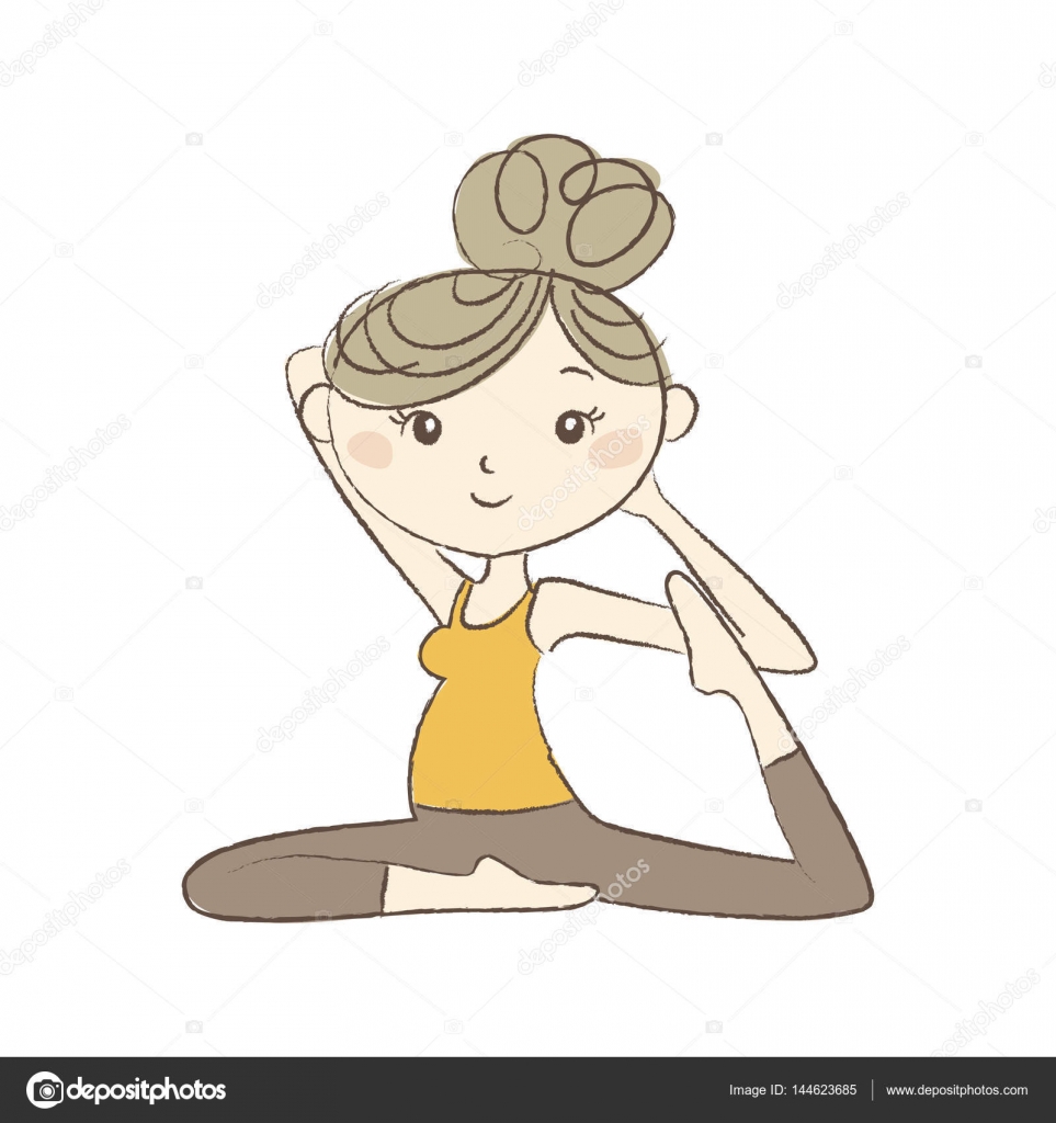 Prenatal Yoga Pregnant Woman In Pigeon Pose Stock Vector Image By C Michikodesign