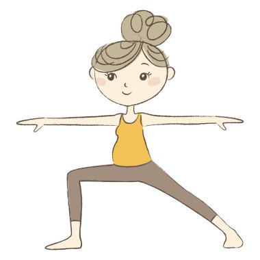 Doğum öncesi Yoga, hamile kadın savaşçı poz