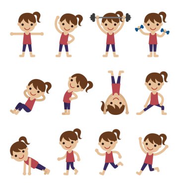 Genç kadın egzersiz, sağlık ve fitness