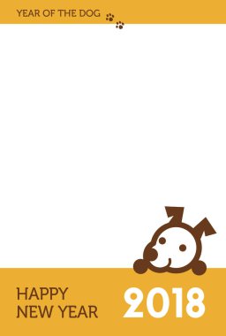 2018 yeni yıl kartı ile şirin köpek