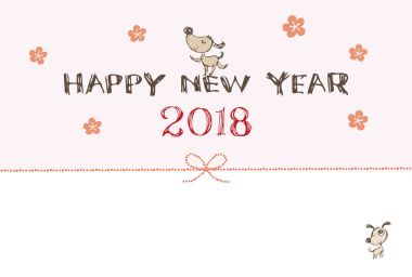  Köpek yıl yeni yıl kartı çizimi