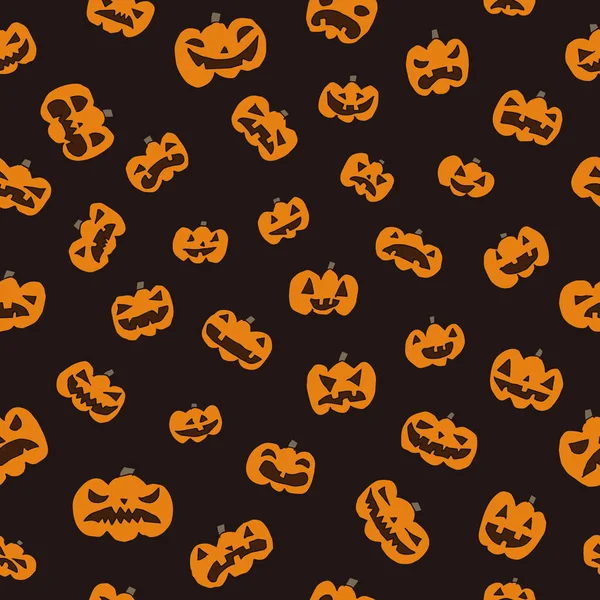 Halloween seamless pattern with Jack o lantern, pumpkin — Stock Vector