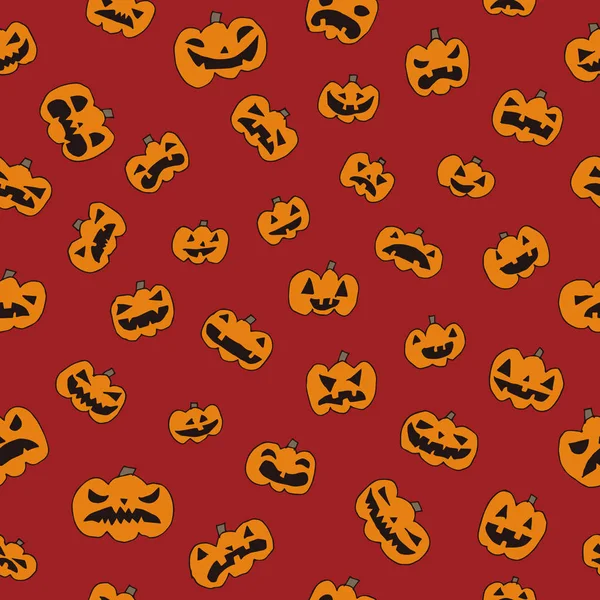 Modèle sans couture Halloween avec lanterne Jack o, citrouille — Image vectorielle