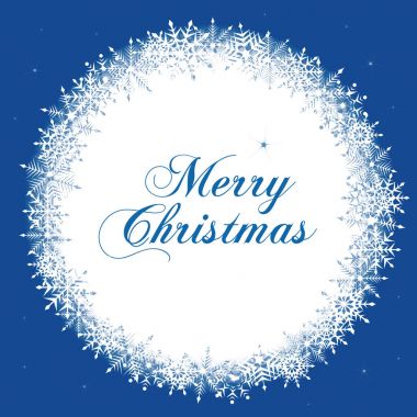 Noel kar tanesi çelenk illüstrasyon