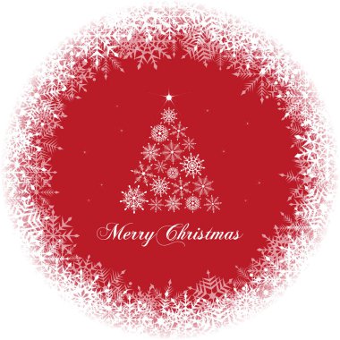 Noel kar tanesi çerçeve ve Noel ağacı