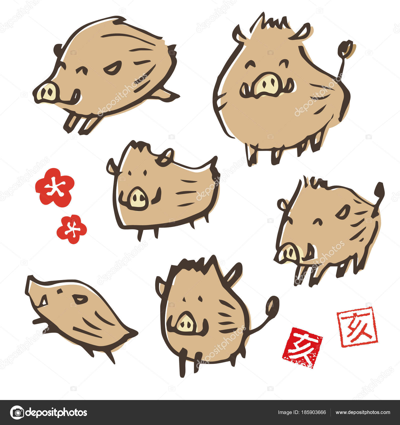 印刷可能無料 イノシシ イラスト かわいい イラスト素材 Cristinaeliza19