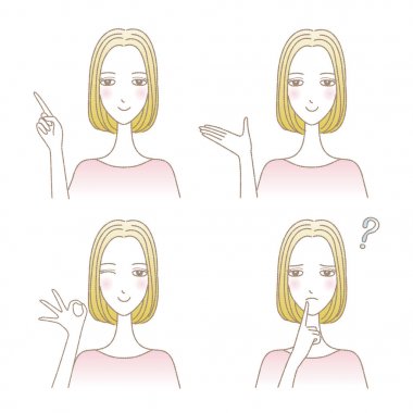 Farklı pozlar kadınlarda kümesi