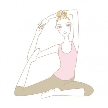 Yoga egzersiz, yoga poz, kadın Pegeion poz
