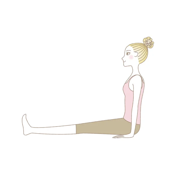 Yoga-Pose, Frau in Personalpose — Stockvektor