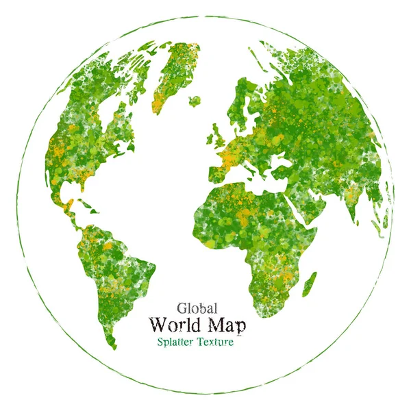 Global Wold Map with splatter texture — 스톡 벡터