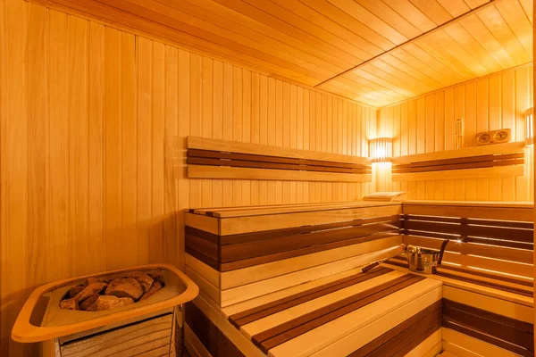 Sauna finlandese con stufa elettrica — Foto Stock