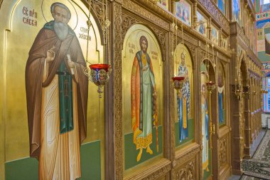 Bizans geleneğinin Doğu Hristiyan Ortodoks Kilisesi. Geleneksel dini resimler ve simgeler. 