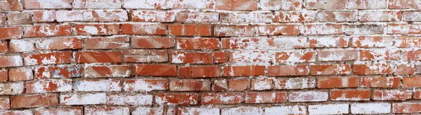 Rustieke rode baksteen achtergrond met witte verf — Stockfoto