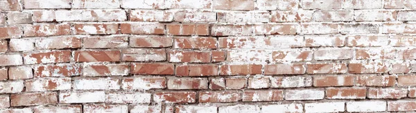 Rustic red brick background with white paint — Stock Photo, Image