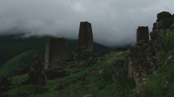 Medieval monuments, Kurtat Gorge — Stock Video