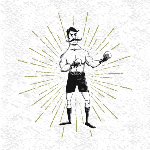 Symbole de boxer vintage — Image vectorielle