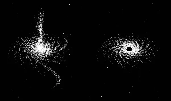 Quasar y agujero negro — Vector de stock