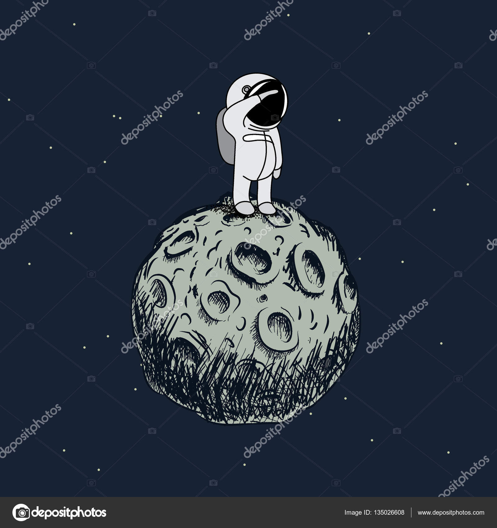 Cartoon astronaut standing on the moon Stock Vector Image by ©mirquurius #135026608 Cartoon astronaut standing on the moon Stock Vector Image by ©mirquurius #135026608
