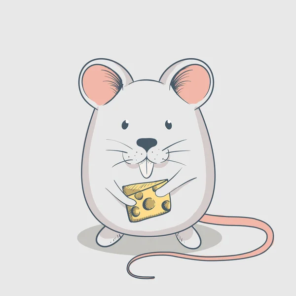 Ratón gracioso guarda queso — Archivo Imágenes Vectoriales