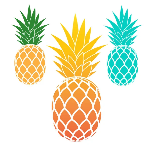 Conjunto de ananases — Vetor de Stock