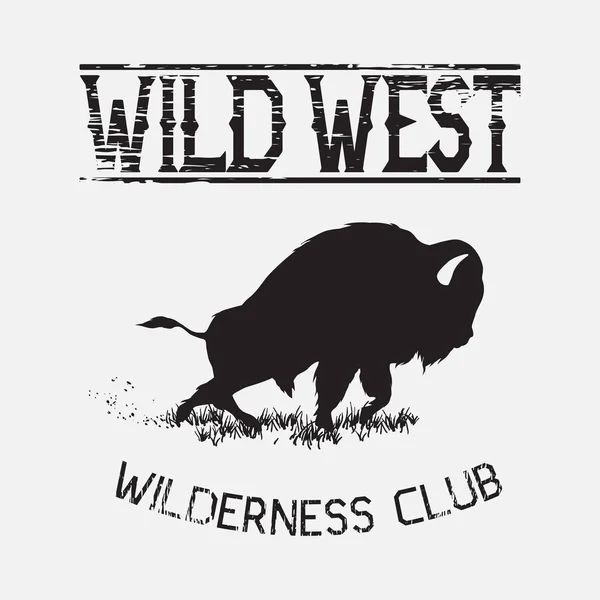 Buffalo wild west — Wektor stockowy