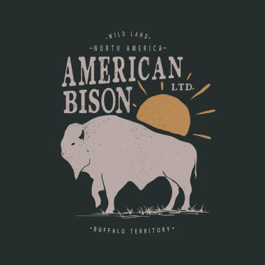 Vintage Amerikan bizonu etiketle