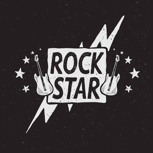 Rock sterren grunge label — Stockvector