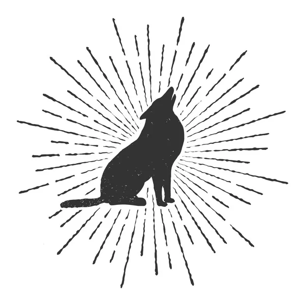 Symbole de loup hurlant — Image vectorielle