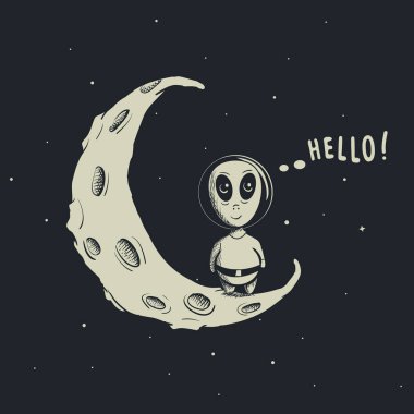 Komik yabancı astronot