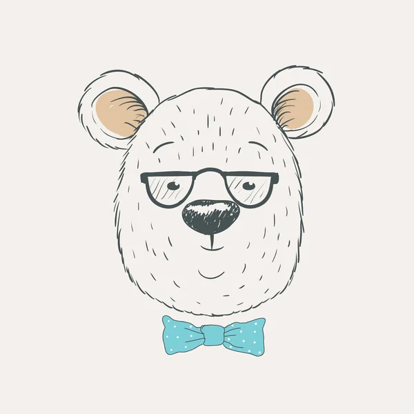 Linda cabeza de oso — Vector de stock