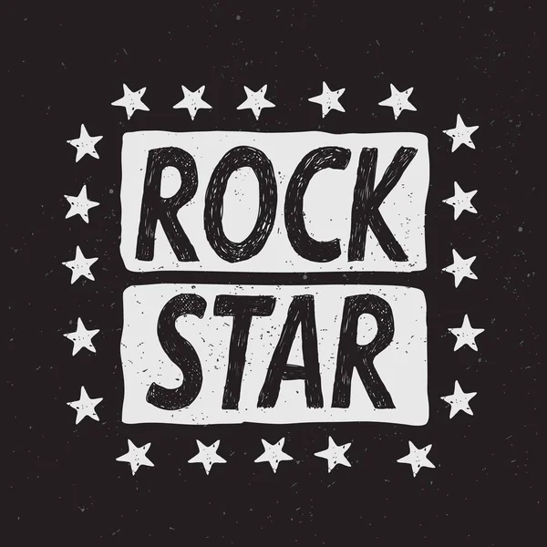 Estrella de rock imprime etiqueta — Vector de stock