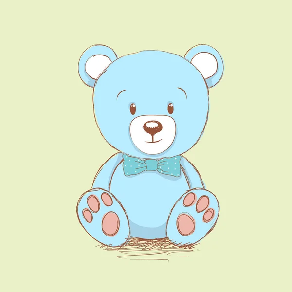 亲爱的大熊喜欢的玩具 — 图库矢量图片