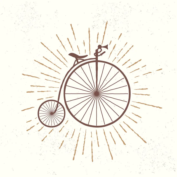 Símbolo de la vieja bicicleta vintage — Vector de stock